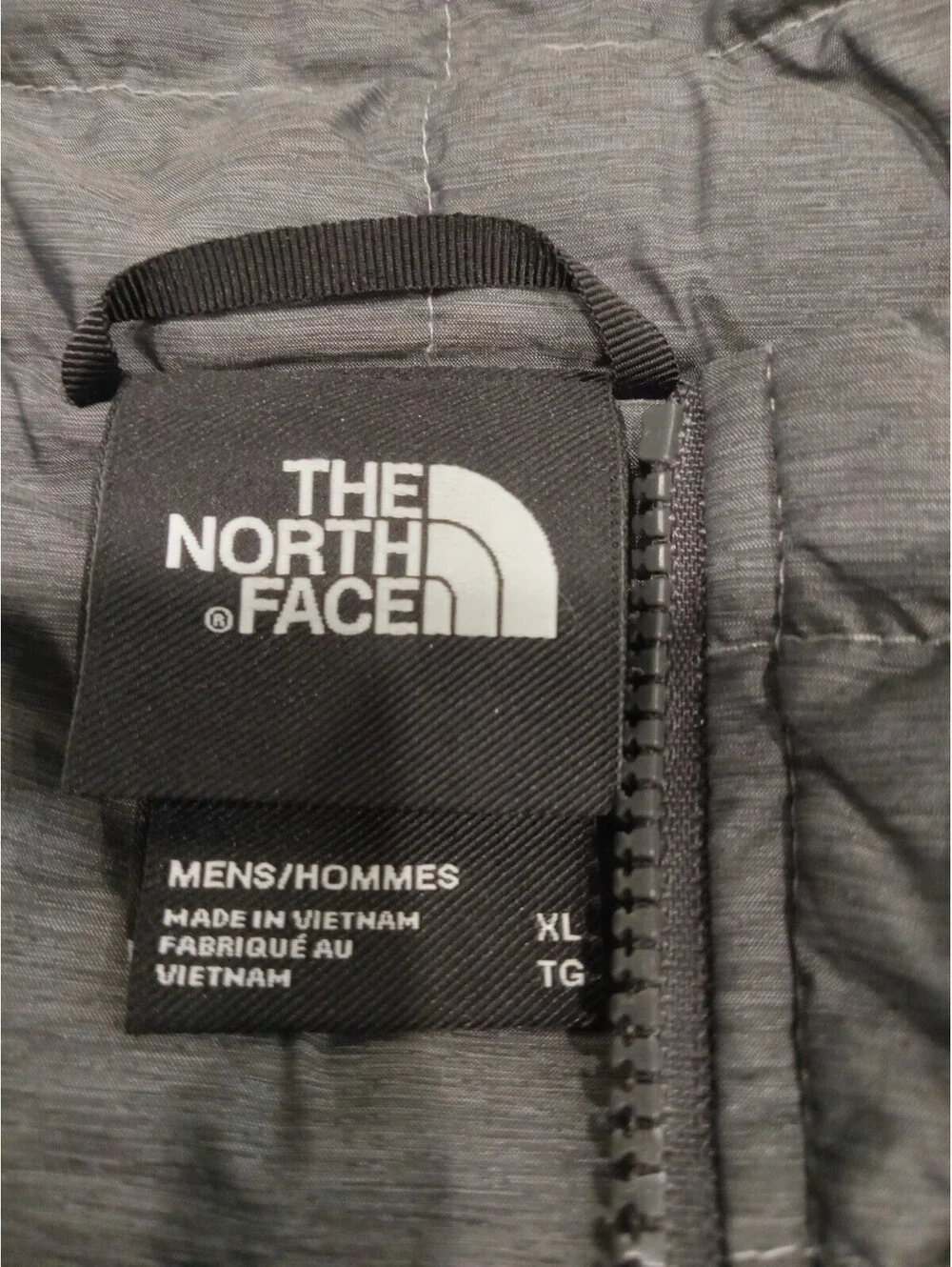 The North Face ThermoBall Eco Hoodie Mens XL Gray Heather Quilted Jacket Full Zi